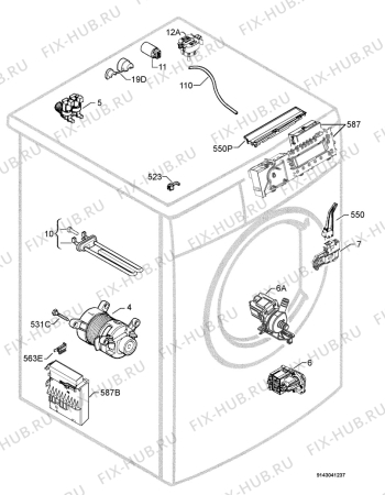 Взрыв-схема стиральной машины Electrolux EWF12981W CHILD LOCK - Схема узла Electrical equipment 268