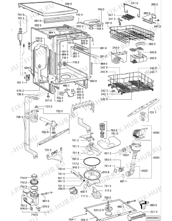 Схема №1 ADP 6947 PC с изображением Обшивка для электропосудомоечной машины Whirlpool 481245373647