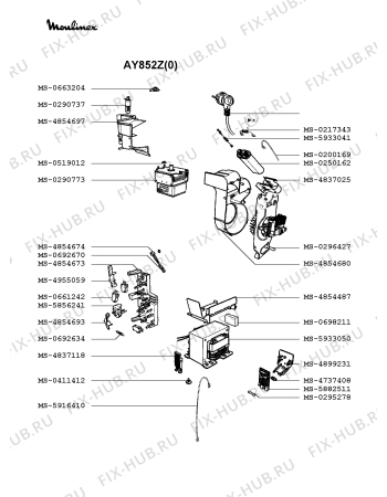 Взрыв-схема микроволновой печи Moulinex AY852Z(0) - Схема узла ZP002311.1P2