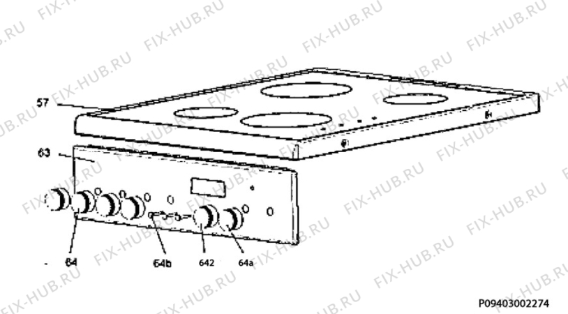 Взрыв-схема плиты (духовки) Zanker HF8090E - Схема узла Section 4