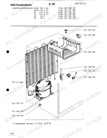 Взрыв-схема холодильника Aeg SANTO 144 U RE - Схема узла Section2