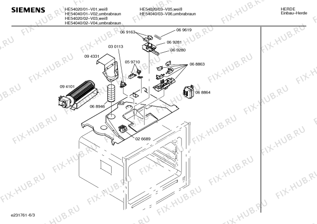 Схема №6 HE54020 с изображением Инструкция по эксплуатации для духового шкафа Siemens 00516500