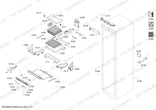 Схема №6 FI24DP32 с изображением Силовой модуль для холодильника Bosch 11023956