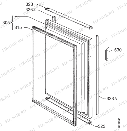 Взрыв-схема холодильника Aeg OEKO A.1342-4U - Схема узла Door 003