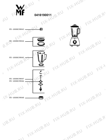 Схема №1 0416190011 с изображением Чаша для блендера (миксера) Seb FS-1000039845