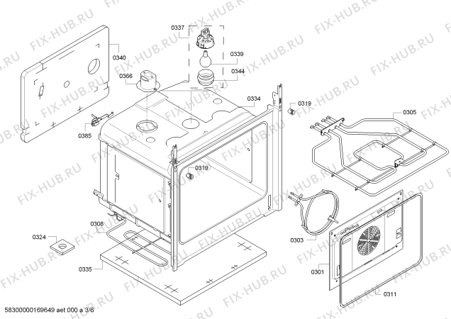 Взрыв-схема плиты (духовки) Bosch HEA20B251C - Схема узла 03