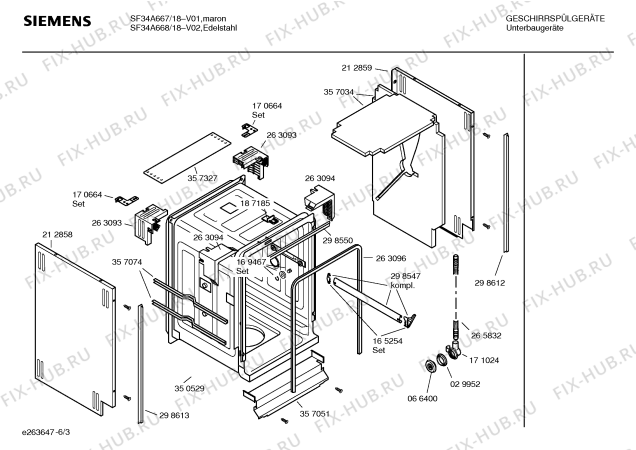 Схема №3 SF34647 Extraklasse с изображением Инструкция по установке/монтажу для посудомойки Siemens 00586315