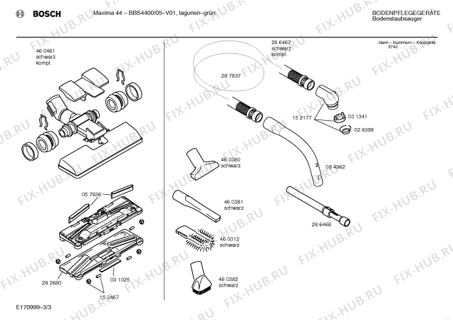 Схема №2 BBS4600 Maxima 46 с изображением Пылесборник для пылесоса для электропылесоса Bosch 00460396