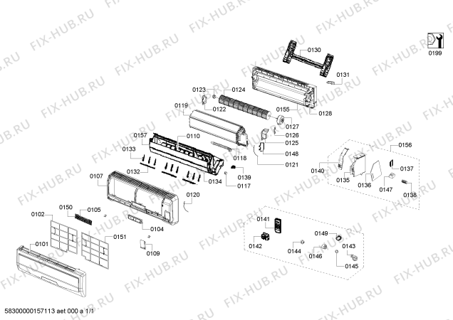 Схема №1 P3ZMI09602 с изображением Испаритель для кондиционера Bosch 00706223