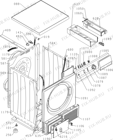 Схема №4 PWD121WIT/P01 (409198, SP10/333) с изображением Обшивка для стиралки Gorenje 409342