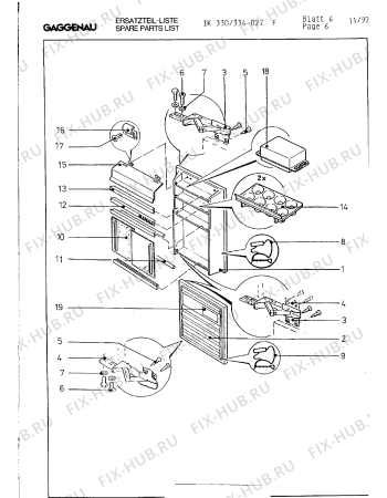 Схема №6 IK331027 с изображением Корпус для холодильника Bosch 00099587