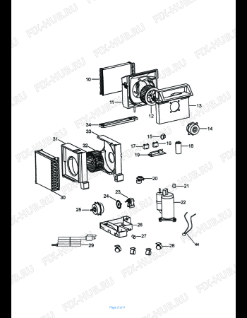 Взрыв-схема кондиционера DELONGHI PAC C 100 EL - Схема узла 2