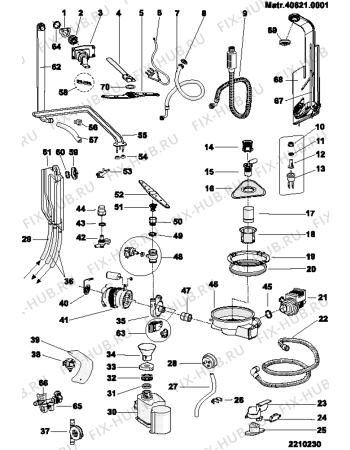 Взрыв-схема посудомоечной машины Ariston LL63TK2 (F035315) - Схема узла