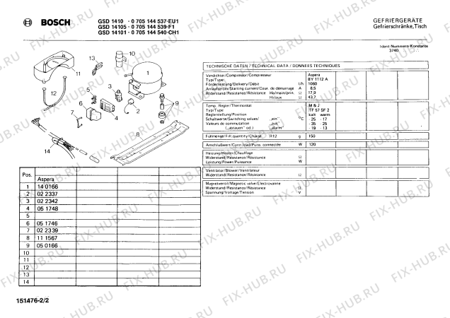 Взрыв-схема холодильника Bosch 0705144540 GSD14101 - Схема узла 02