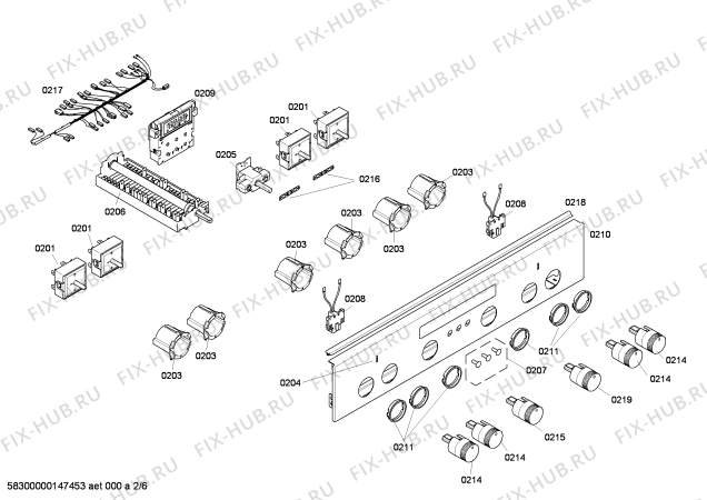 Взрыв-схема плиты (духовки) Siemens HC742230V - Схема узла 02