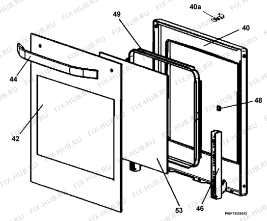 Взрыв-схема плиты (духовки) Aeg Electrolux 47005GR-MN - Схема узла Section 3