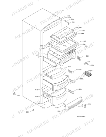 Взрыв-схема холодильника Aeg S3350KF - Схема узла Housing 001