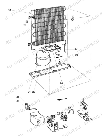 Взрыв-схема холодильника Bayer KG266/4A - Схема узла Cooling system 017