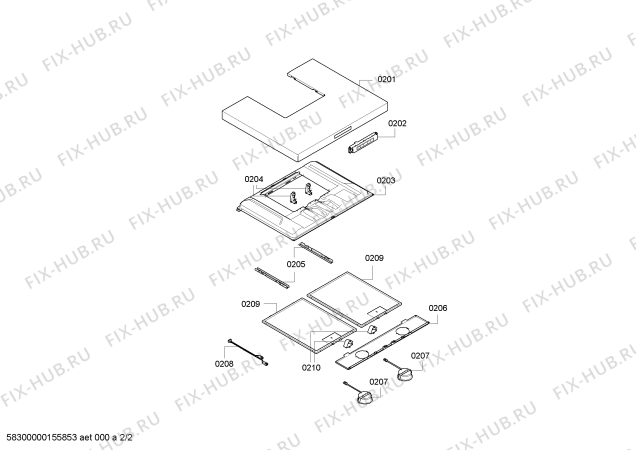 Взрыв-схема вытяжки Bosch DWB06E751 - Схема узла 02