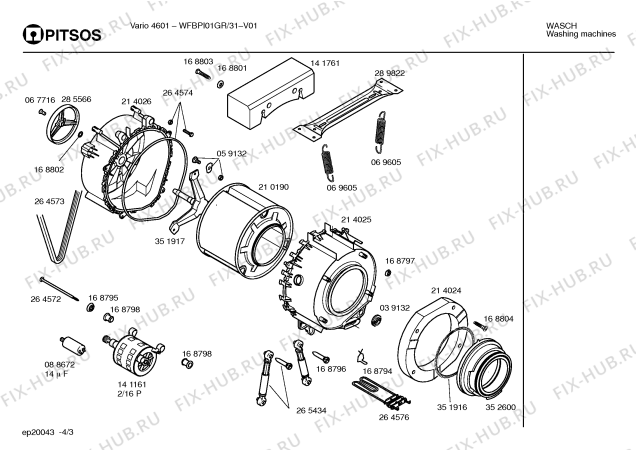 Схема №4 WFBPI01GR VARIO 4601 с изображением Кабель для стиралки Bosch 00354066