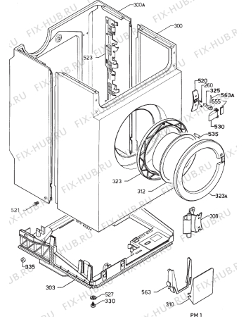 Взрыв-схема стиральной машины Zanussi FL828AL - Схема узла Cabinet + armatures