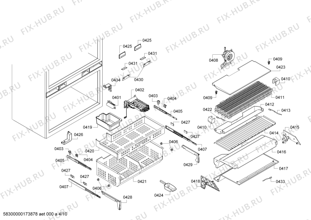 Схема №4 T30BB810SS с изображением Крепеж для холодильника Bosch 00753885