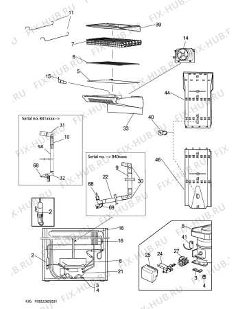 Взрыв-схема холодильника Electrolux EUF29400X - Схема узла C10 Cold, users manual