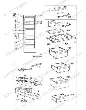 Взрыв-схема холодильника Arthurmartinelux AUC3202X - Схема узла C10 Interior