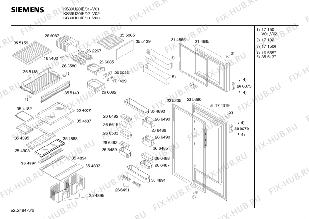 Схема №2 KS39U21IE/98S с изображением Дверь для холодильной камеры Siemens 00214985