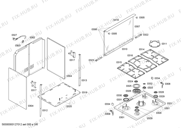 Взрыв-схема плиты (духовки) Bosch HSK66I51ED EXPRESS CONTROL INOX 76 - Схема узла 03