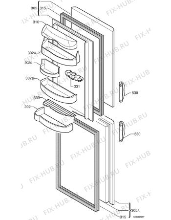 Взрыв-схема холодильника Atlas KF290 - Схема узла Door 003