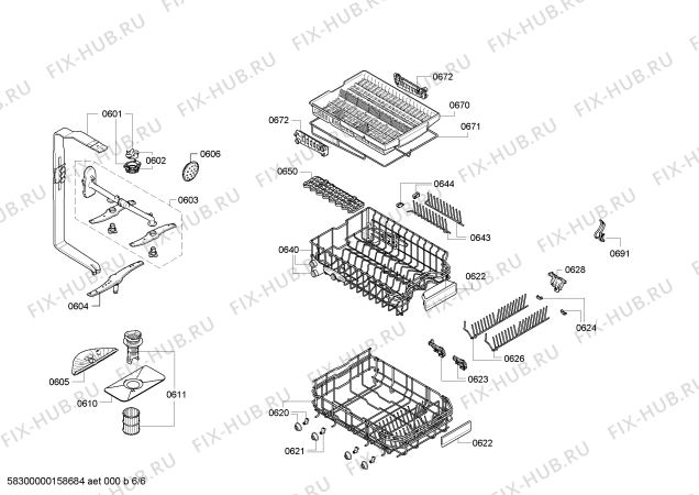 Взрыв-схема посудомоечной машины Siemens SR25M283EU - Схема узла 06