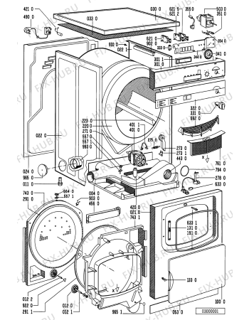 Схема №1 TRA3130 TRA 3130/WS-DK с изображением Обшивка для электросушки Whirlpool 481245219139