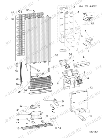 Взрыв-схема холодильника Hotpoint-Ariston E4DAAXC (F077966) - Схема узла