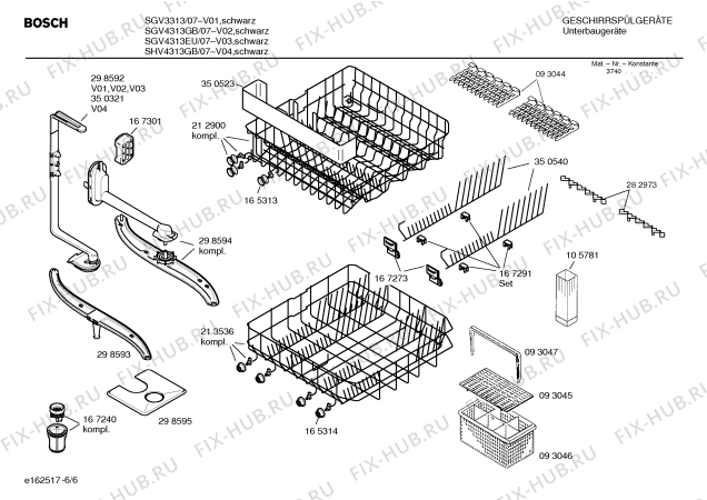 Взрыв-схема посудомоечной машины Bosch SGV4313EU - Схема узла 06