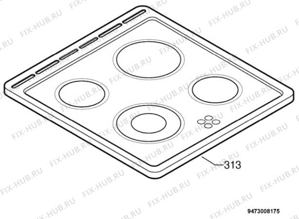 Взрыв-схема плиты (духовки) Electrolux EK6770EW - Схема узла Hob 271