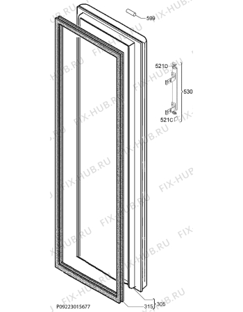 Взрыв-схема холодильника Electrolux EUF2701AOW - Схема узла Door 003