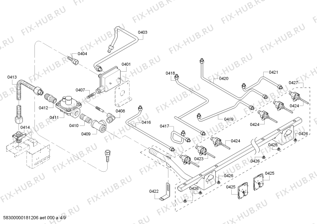Схема №3 PRD364NLHC Thermador с изображением Боковая часть корпуса для плиты (духовки) Bosch 00713337