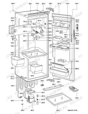 Схема №1 KRIC 1559/3 с изображением Петля (защелка) для холодильника Whirlpool 481231028039
