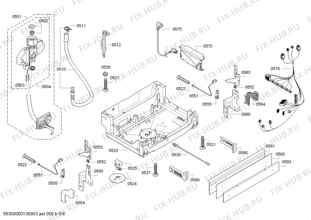 Взрыв-схема посудомоечной машины Bosch SMU40E38SK - Схема узла 05