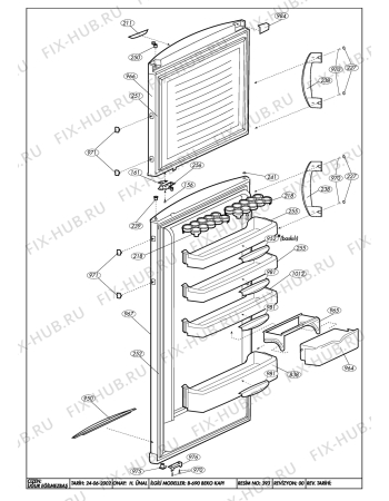 Взрыв-схема холодильника Beko BEKO RDV 6900 KL (6055408127) - DOOR ASSY. (B-690 BEKO RDV)