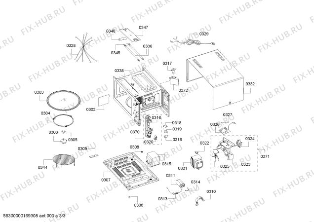Схема №2 3WGX2029P с изображением Панель управления для микроволновки Bosch 00745144