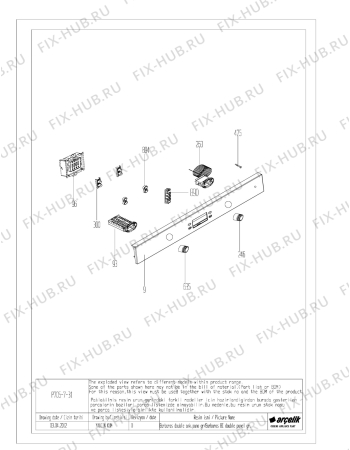 Взрыв-схема плиты (духовки) Beko OIE 24301 B (7790588302) - BARBAROS FS CONTROL PANEL GR.