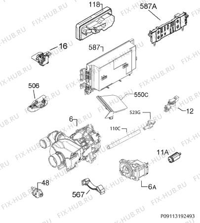 Схема №8 F56302W0 с изображением Модуль (плата) управления для посудомойки Aeg 973911516210037