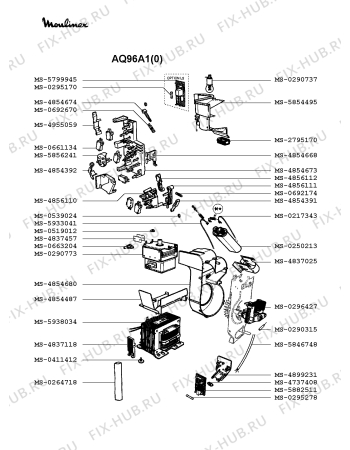 Взрыв-схема микроволновой печи Moulinex AQ96A1(0) - Схема узла XP002379.3P2