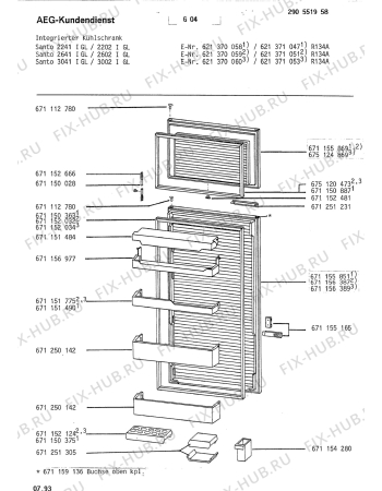 Схема №1 SAN1700 I с изображением Фиксатор для холодильника Aeg 8996711551656