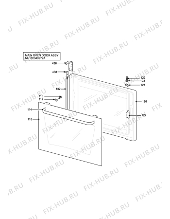 Взрыв-схема плиты (духовки) Tricity Bendix SIE555BG - Схема узла H10 Main Oven Door (large)