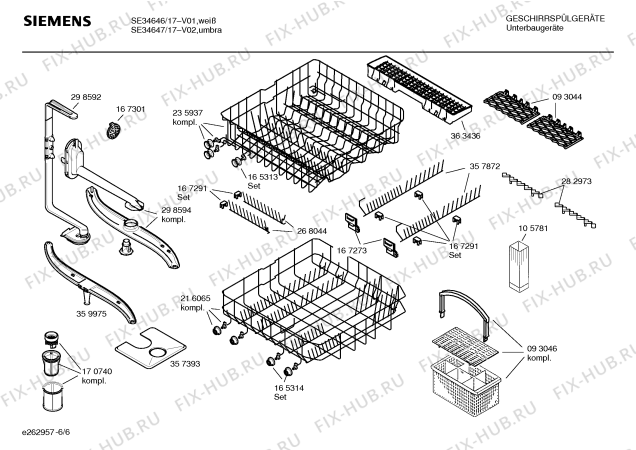 Взрыв-схема посудомоечной машины Siemens SE34647 Extraklasse - Схема узла 06