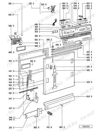 Схема №2 GSI 4875 TW-IN с изображением Панель для посудомойки Whirlpool 481245379751