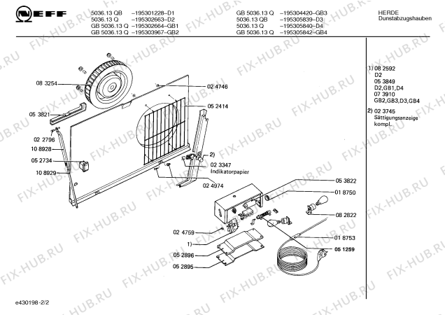 Схема №1 195301228 5036.13QB с изображением Накладка для вытяжки Bosch 00023625